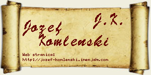 Jožef Komlenski vizit kartica
